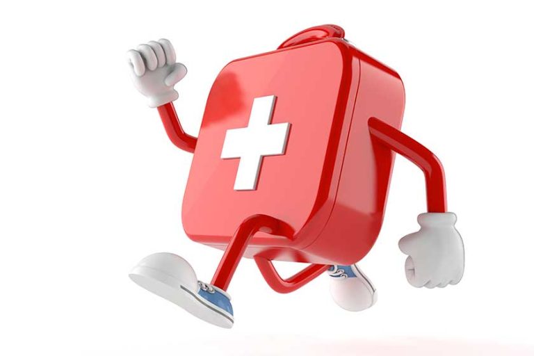 First aid kit character First aid kit character