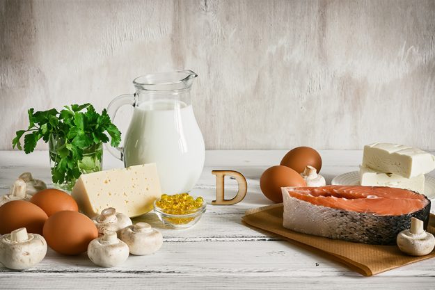 A set of food with vitamin D A set of food with vitamin D