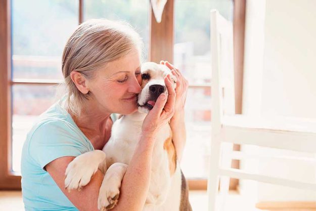 Senior woman with her dog