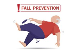 elderly person is falling illustration vector. fall prevention illustration