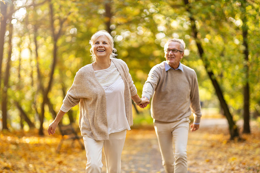 Happy senior couple in autumn park Happy senior couple in autumn park