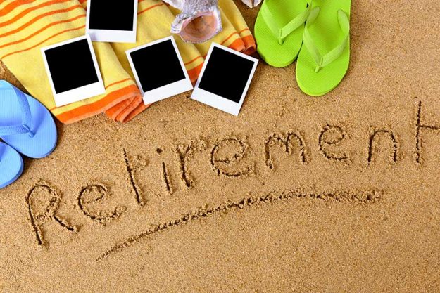 Retirement beach background