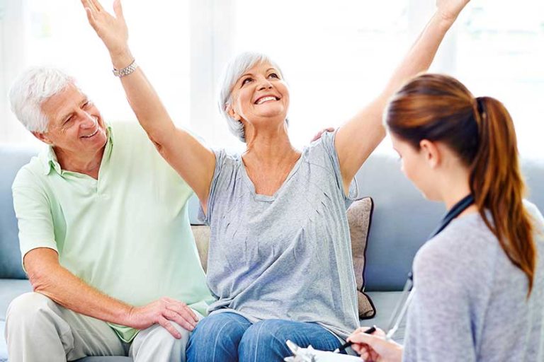 Overjoyed at her test results Overjoyed at her test results