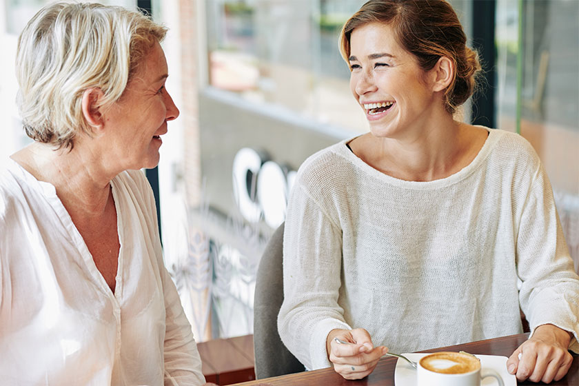 Happy Beautiful Young Woman Having Lunch Her Mother Happy Beautiful Young Woman Having Lunch Her Mother