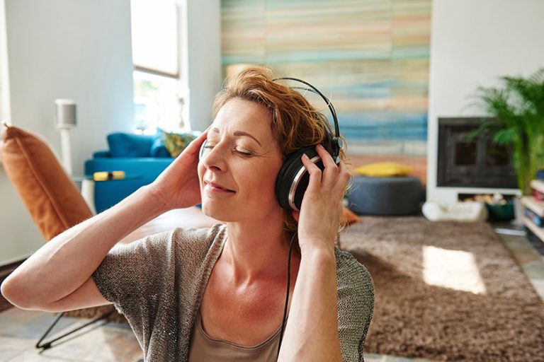 Woman wearing headphone Woman wearing headphone