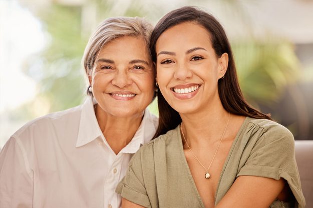 Mother and grandmother portrait smile