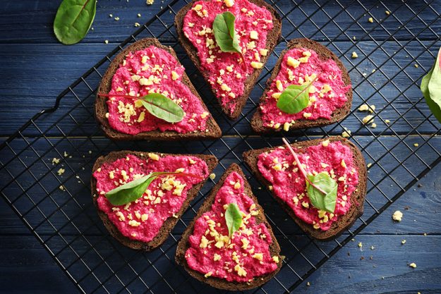 grid with delicious toasts