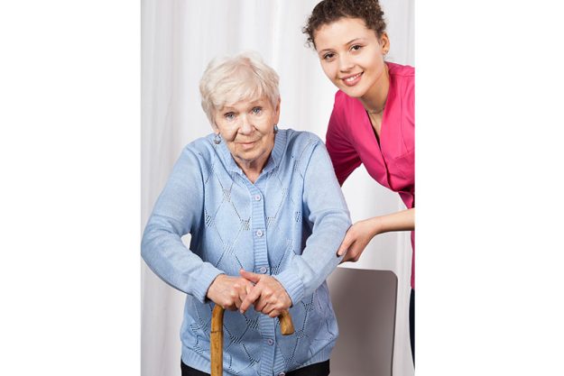 nurse with elderly woman