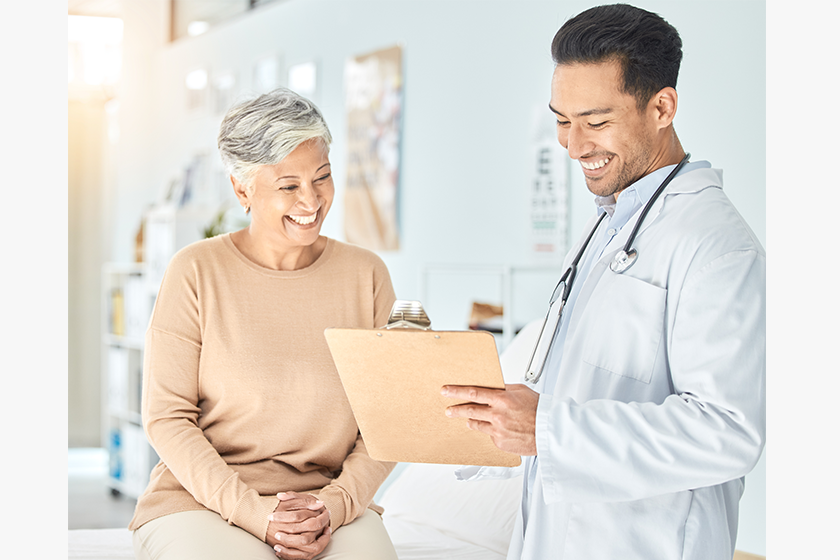 Consulting medical results old woman doctor planning surgery life insurance Consulting medical results old woman doctor planning surgery life insurance