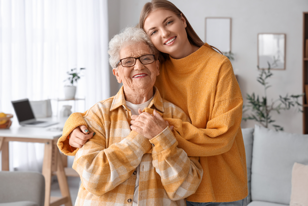 happy senior woman her granddaughter happy senior woman her granddaughter