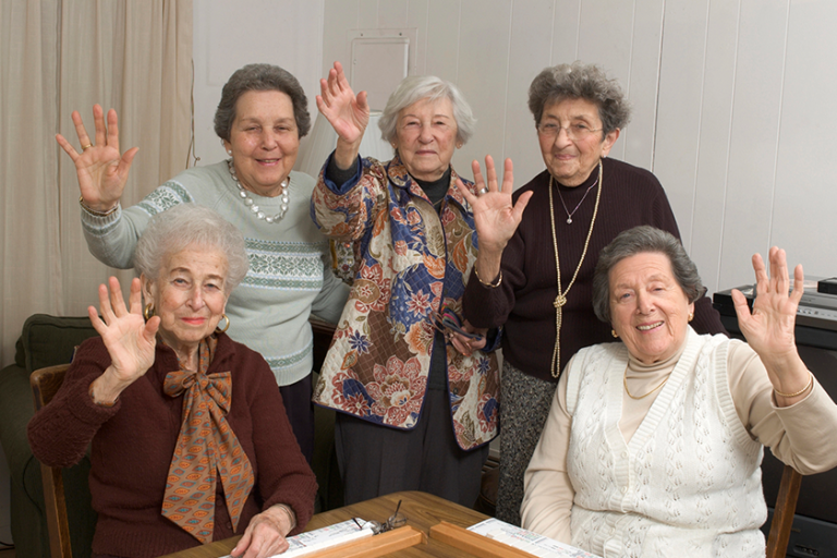 senior women at the game table senior women at the game table