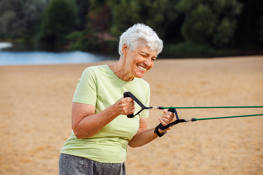 smiling old woman wear sportswear doing exercises smiling old woman wear sportswear doing exercises