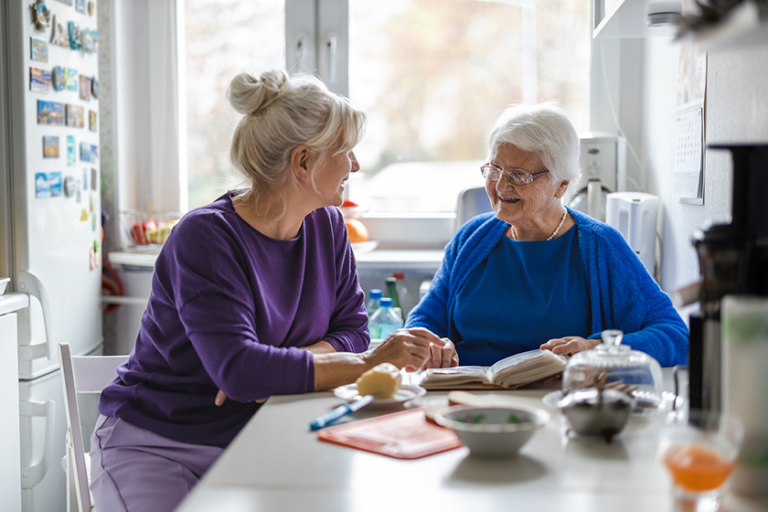 woman spending time her elderly mother woman spending time her elderly mother