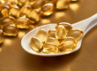 close view shiny fish oil capsules