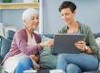 senior mom daughter tablet