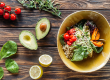 flat lay vegetarian salad grilled vegetables