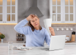 menopause woman waving paper sheet